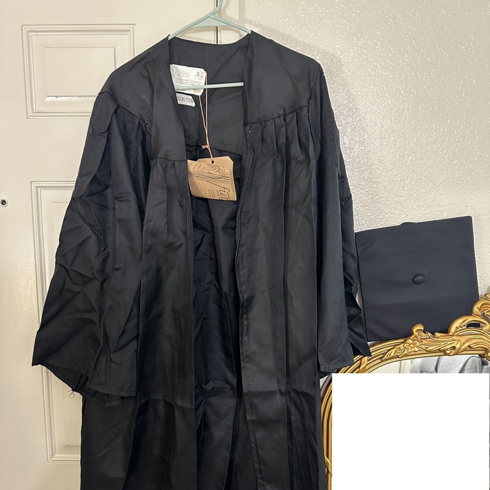 Black Cap and Gown Graduation